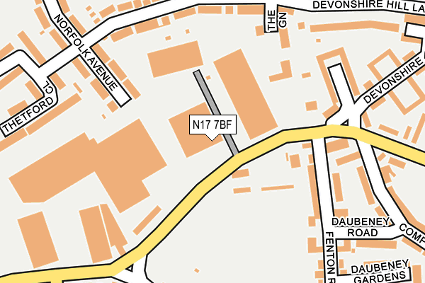 N17 7BF map - OS OpenMap – Local (Ordnance Survey)