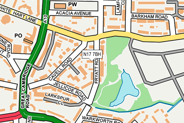 N17 7BH map - OS OpenMap – Local (Ordnance Survey)
