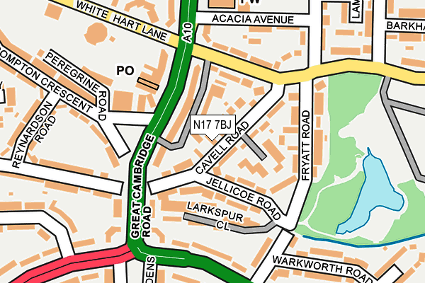 N17 7BJ map - OS OpenMap – Local (Ordnance Survey)