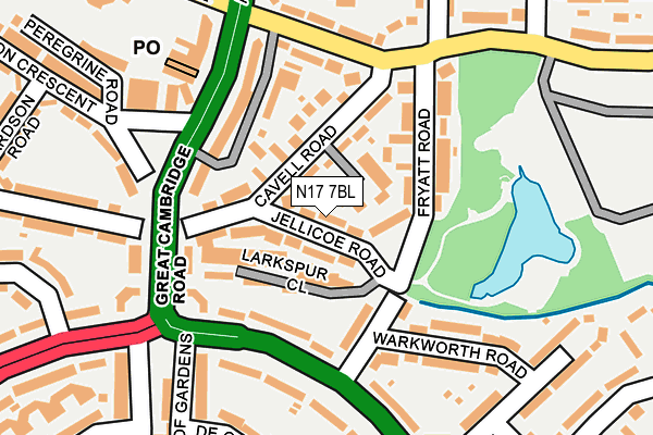 N17 7BL map - OS OpenMap – Local (Ordnance Survey)