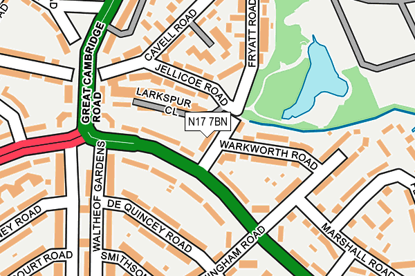 N17 7BN map - OS OpenMap – Local (Ordnance Survey)