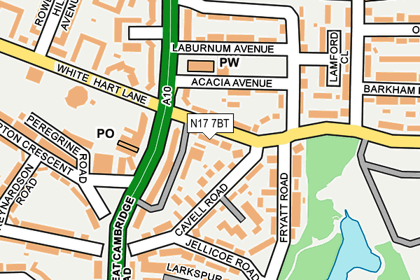 N17 7BT map - OS OpenMap – Local (Ordnance Survey)