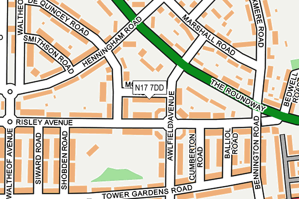 N17 7DD map - OS OpenMap – Local (Ordnance Survey)