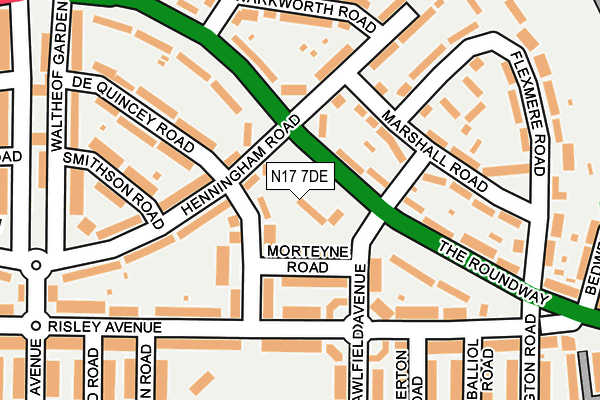 N17 7DE map - OS OpenMap – Local (Ordnance Survey)