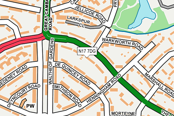 N17 7DG map - OS OpenMap – Local (Ordnance Survey)