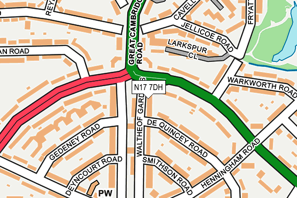 N17 7DH map - OS OpenMap – Local (Ordnance Survey)