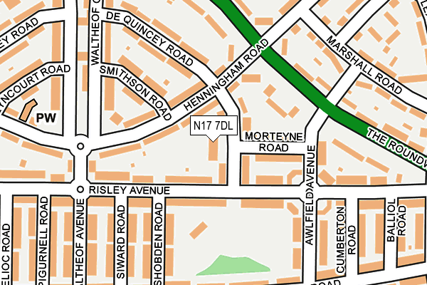 N17 7DL map - OS OpenMap – Local (Ordnance Survey)