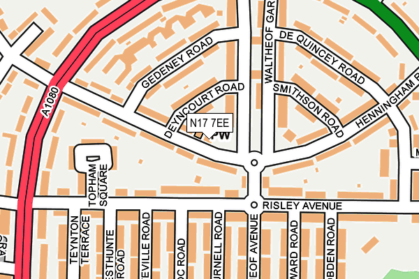N17 7EE map - OS OpenMap – Local (Ordnance Survey)