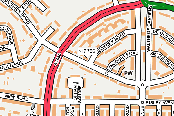 N17 7EG map - OS OpenMap – Local (Ordnance Survey)