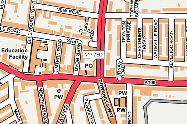 N17 7EQ map - OS OpenMap – Local (Ordnance Survey)
