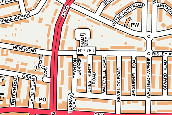 N17 7EU map - OS OpenMap – Local (Ordnance Survey)