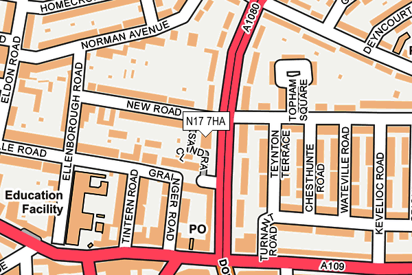 N17 7HA map - OS OpenMap – Local (Ordnance Survey)