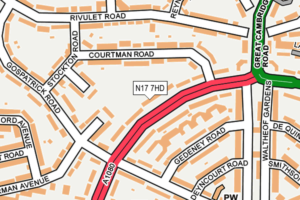 N17 7HD map - OS OpenMap – Local (Ordnance Survey)