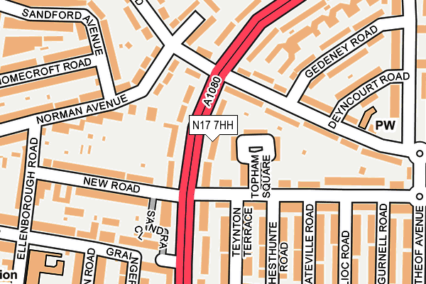 N17 7HH map - OS OpenMap – Local (Ordnance Survey)