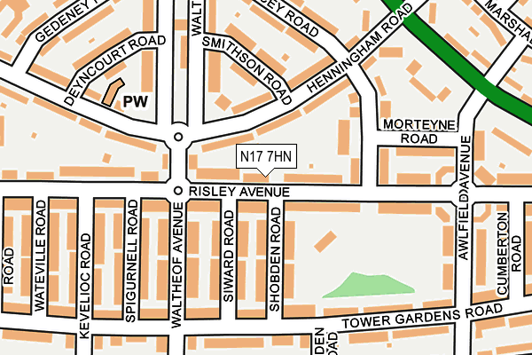 N17 7HN map - OS OpenMap – Local (Ordnance Survey)