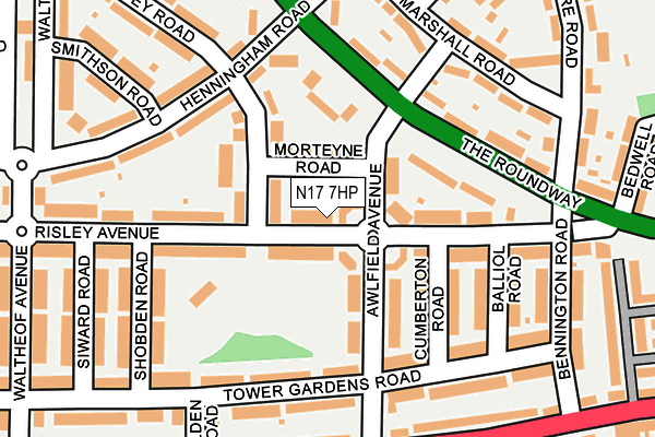 N17 7HP map - OS OpenMap – Local (Ordnance Survey)