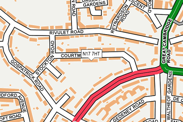 N17 7HT map - OS OpenMap – Local (Ordnance Survey)