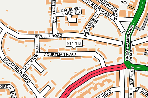 N17 7HU map - OS OpenMap – Local (Ordnance Survey)