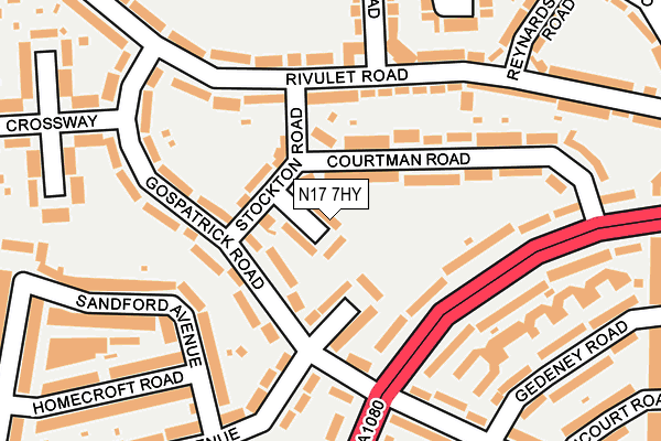 N17 7HY map - OS OpenMap – Local (Ordnance Survey)