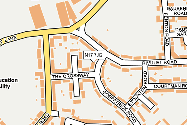 N17 7JG map - OS OpenMap – Local (Ordnance Survey)