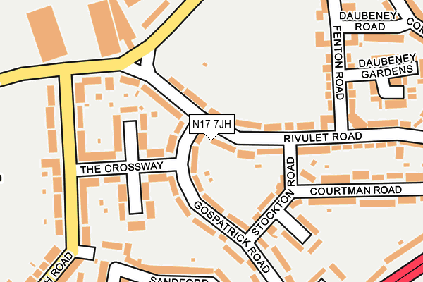 N17 7JH map - OS OpenMap – Local (Ordnance Survey)