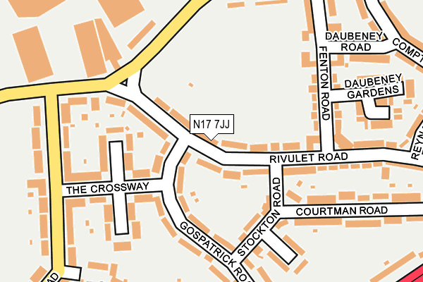 N17 7JJ map - OS OpenMap – Local (Ordnance Survey)