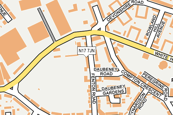 N17 7JN map - OS OpenMap – Local (Ordnance Survey)