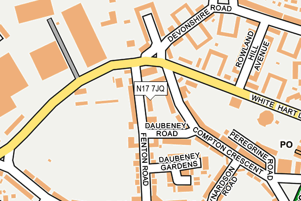 N17 7JQ map - OS OpenMap – Local (Ordnance Survey)