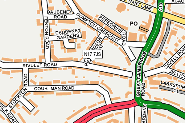N17 7JS map - OS OpenMap – Local (Ordnance Survey)