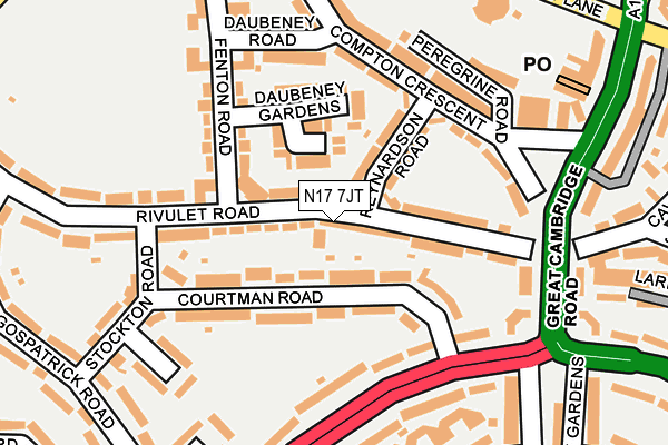 N17 7JT map - OS OpenMap – Local (Ordnance Survey)