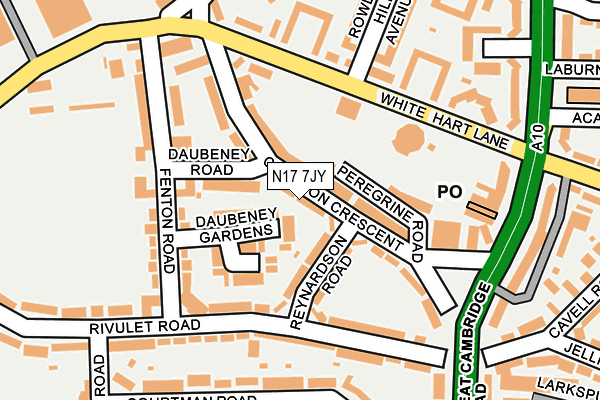 N17 7JY map - OS OpenMap – Local (Ordnance Survey)