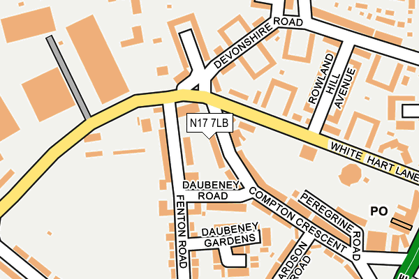 N17 7LB map - OS OpenMap – Local (Ordnance Survey)