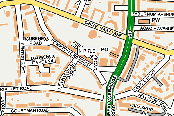 N17 7LE map - OS OpenMap – Local (Ordnance Survey)