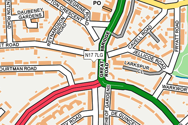 N17 7LG map - OS OpenMap – Local (Ordnance Survey)