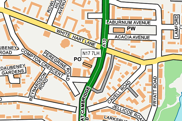 N17 7LH map - OS OpenMap – Local (Ordnance Survey)