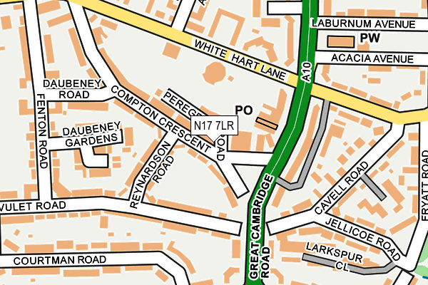 N17 7LR map - OS OpenMap – Local (Ordnance Survey)