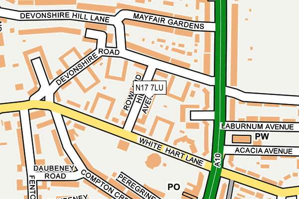 N17 7LU map - OS OpenMap – Local (Ordnance Survey)