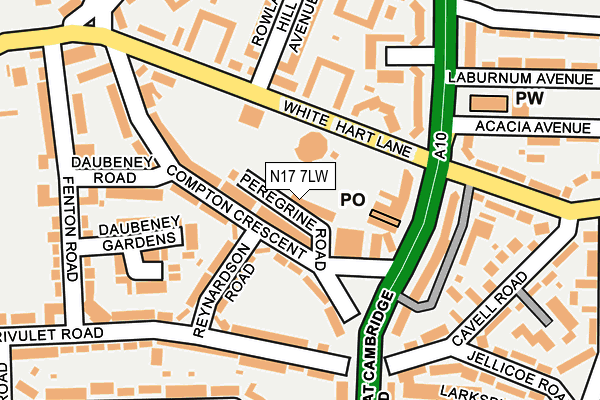 N17 7LW map - OS OpenMap – Local (Ordnance Survey)