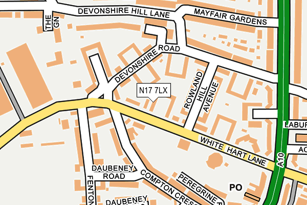 N17 7LX map - OS OpenMap – Local (Ordnance Survey)