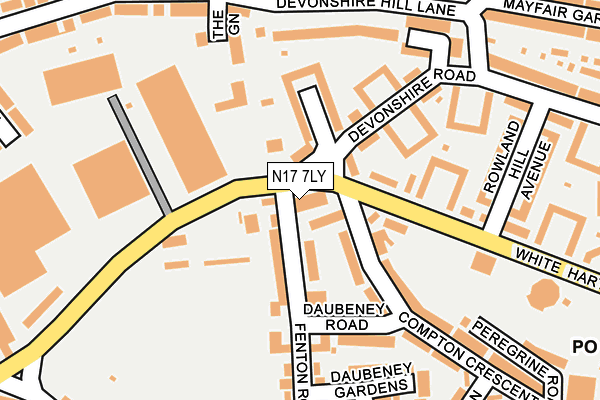N17 7LY map - OS OpenMap – Local (Ordnance Survey)