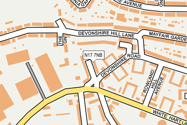 N17 7NB map - OS OpenMap – Local (Ordnance Survey)