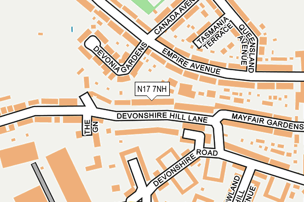 N17 7NH map - OS OpenMap – Local (Ordnance Survey)