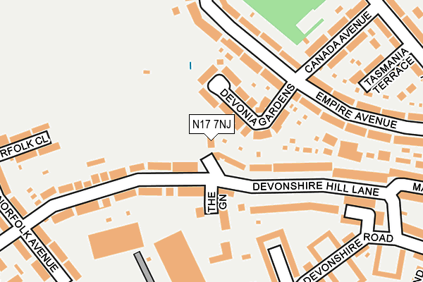 N17 7NJ map - OS OpenMap – Local (Ordnance Survey)