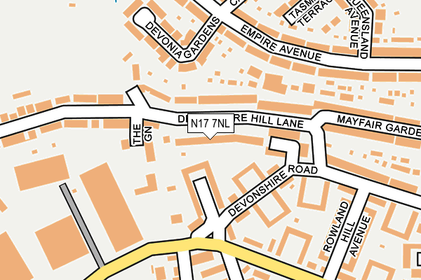 N17 7NL map - OS OpenMap – Local (Ordnance Survey)