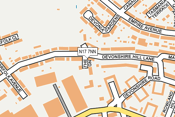 N17 7NN map - OS OpenMap – Local (Ordnance Survey)