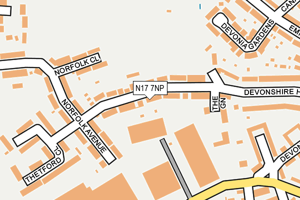 N17 7NP map - OS OpenMap – Local (Ordnance Survey)