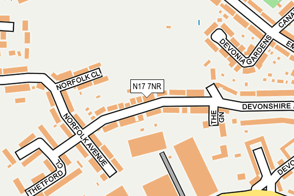 N17 7NR map - OS OpenMap – Local (Ordnance Survey)