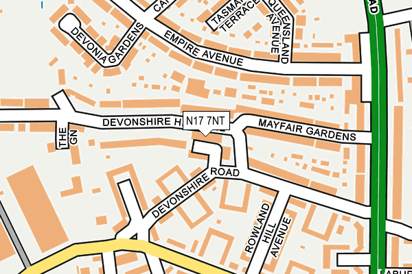 N17 7NT map - OS OpenMap – Local (Ordnance Survey)