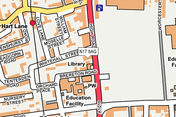 N17 8AG map - OS OpenMap – Local (Ordnance Survey)