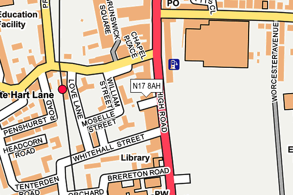 N17 8AH map - OS OpenMap – Local (Ordnance Survey)